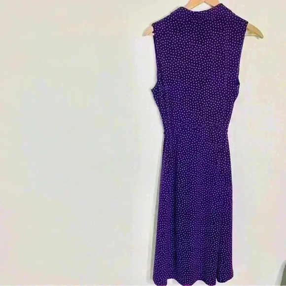 Nicole Miller New York sz 10 navy, red polka polka dot shirt dress non wrinkle - Picture 5 of 11